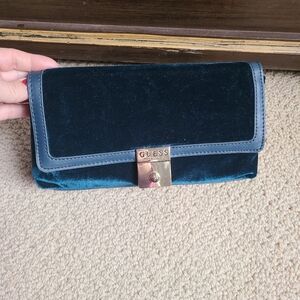 Guess Green Velvet Crossbody/Shoulder Handbag